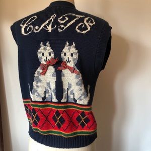 vintage cats sweater vest